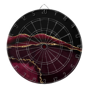Marble Agate Chic Black Purple Gold Glitter Dartboard