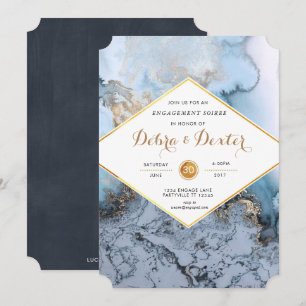 Marble Agate Engagement Invitation