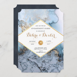 Marble Agate Engagement Invitation