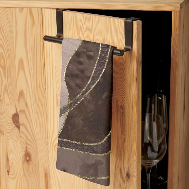 Marble Agate Gold Glam 4 - landscape Tea Towel (Thirds Fold)