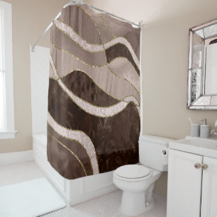 Marble Agate Gold Glam 5 - landscape Shower Curtain