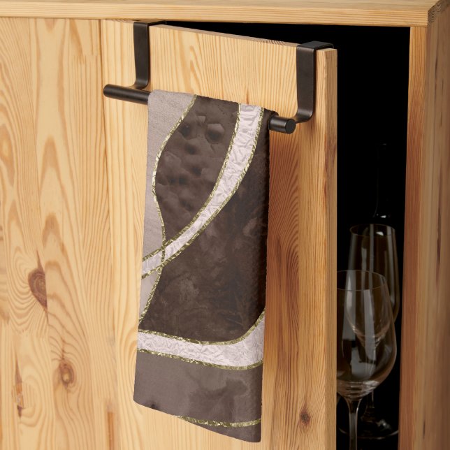 Marble Agate Gold Glam 5 - landscape Tea Towel (Thirds Fold)