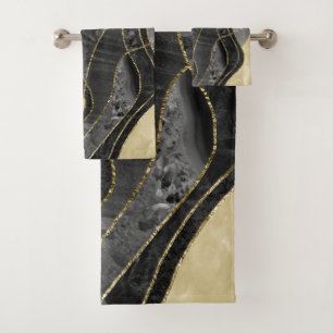Marble Agate Gold Glam 6 Bath Towel Set