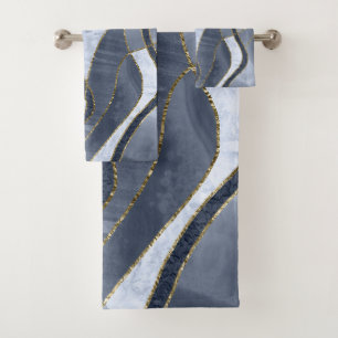 Marble Agate Gold Glam 8 Bath Towel Set