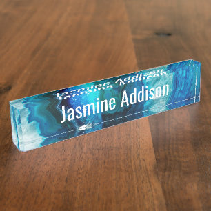 Marble Agate Nameplate