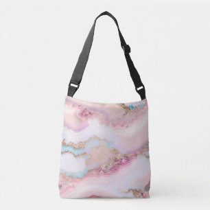 Marble Agate Popular Blue Pink Gold Collection Crossbody Bag