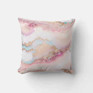 Marble Agate Popular Blue Pink Gold Collection Cushion