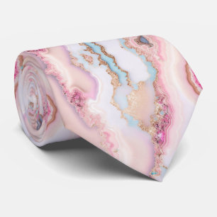 Marble Agate Popular Blue Pink Gold Collection Tie
