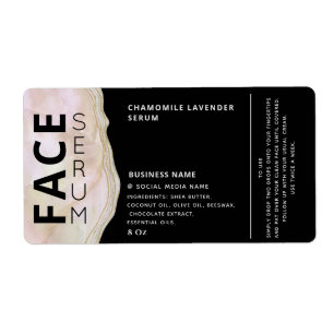 Marble agate professional black face serum label