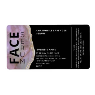 Marble agate professional black face serum label