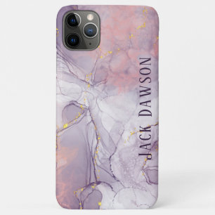 Marble Agate Purple and Gold Personalised iPhone 11 Pro Max Case
