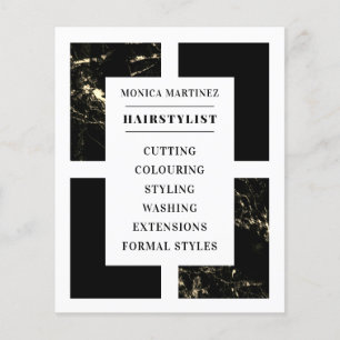 Marble and black hair salon  flyer