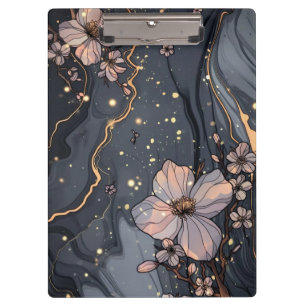 Marble and Flowers Clipboard