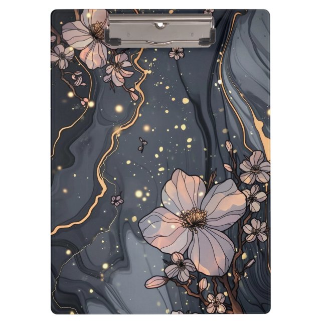 Marble and Flowers Clipboard (Front)