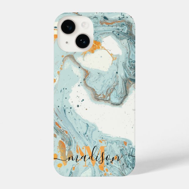 Marble and Glitter Abstract iPhone Case (Back)