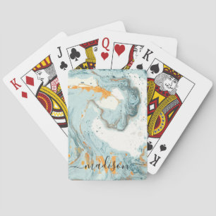 Marble and Glitter Abstract Playing Cards