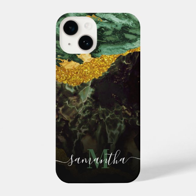 Marble and Glitter Abstract Texture iPhone Case (Back)