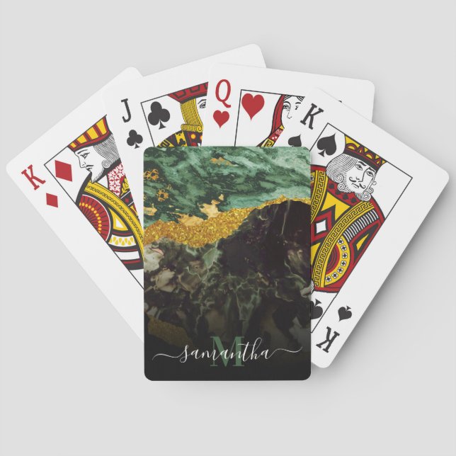 Marble and Glitter Abstract Texture Playing Cards (Back)