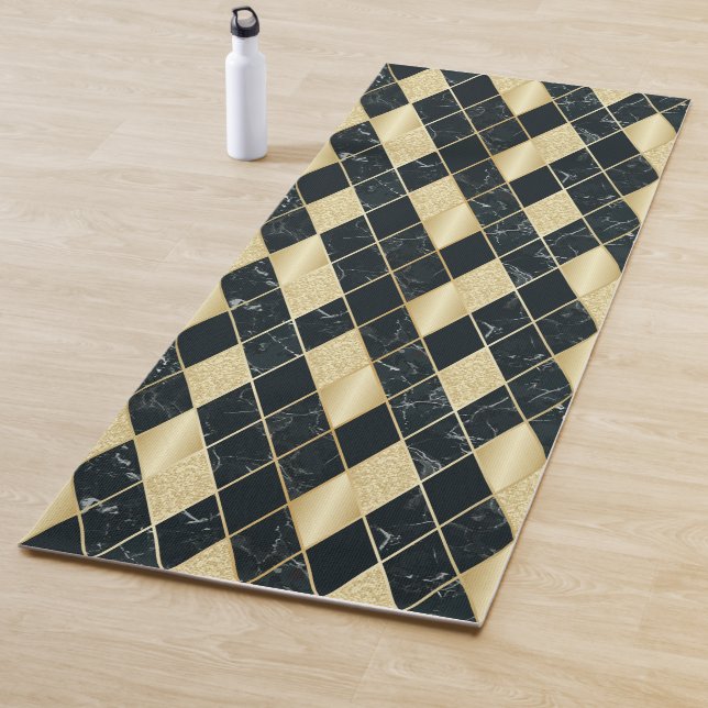 Marble and Glitter Art Deco Yoga Mat (In Situ)