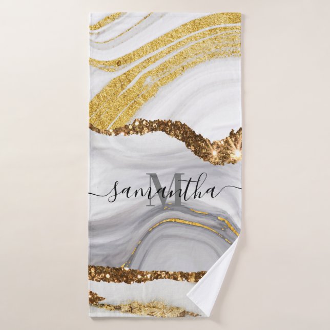 Marble and Glitter Bath Towel (Bath Towel)