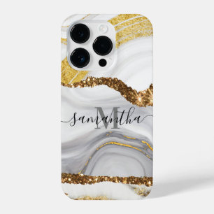 Marble and Glitter iPhone 14 Pro Case