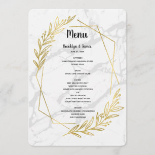Marble And Gold Effect Wedding Menu