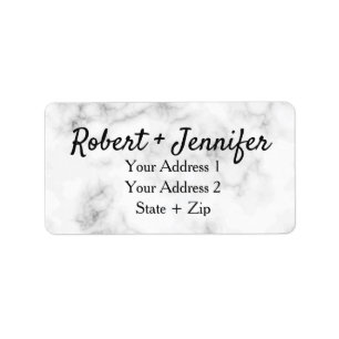 Marble and gold elegant wedding label