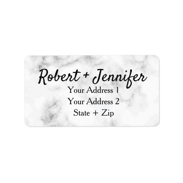 Marble and gold elegant wedding label (Front)