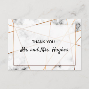 Marble and gold elegant wedding  thank you