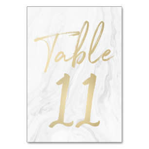 Marble and Gold Script Table Number Card 11