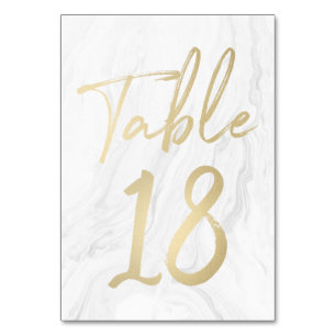 Marble and Gold Script Table Number Card 18