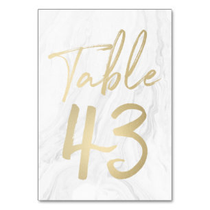 Marble and Gold Script Table Number Card 43