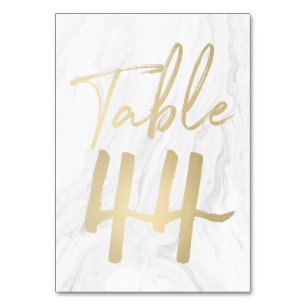 Marble and Gold Script   Table Number Card 44