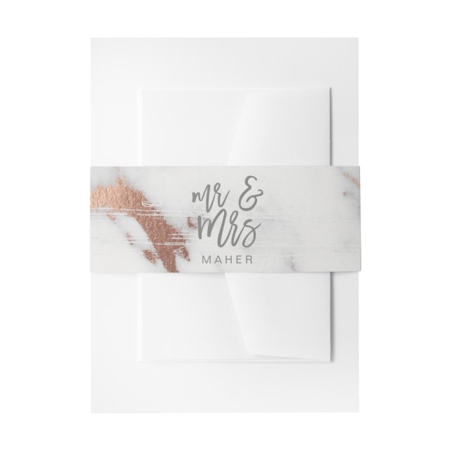 MARBLE AND METALLIC INVITATION BELLY BAND (Front Example)
