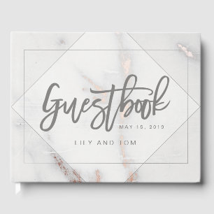 MARBLE AND METALLIC WEDDING GUESTBOOK