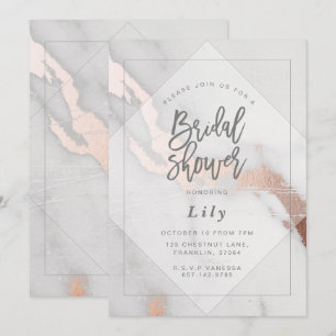 MARBLE AND ROSE GOLD BRIDAL SHOWER INVITATION