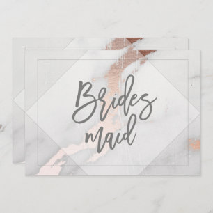 MARBLE AND ROSE GOLD BRIDESMAID INVITATION
