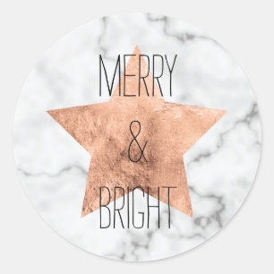 Marble and rose gold Christmas sticker