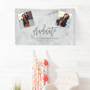MARBLE AND ROSE GOLD GRADUATION announcement Banner