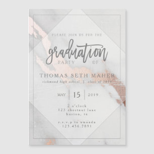 MARBLE AND ROSE GOLD GRADUATION INVITATION