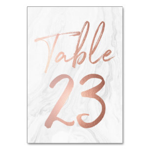 Marble and Rose Gold Script Table Number Card 23