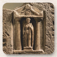 Marble and sandstone votive stele with female figu