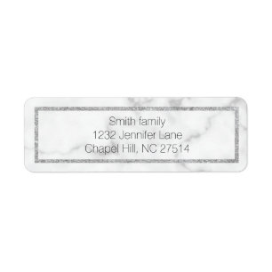 Marble and silver return address label