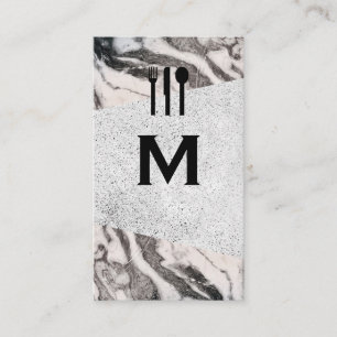Marble and Speckled Block   Culinary Business Card