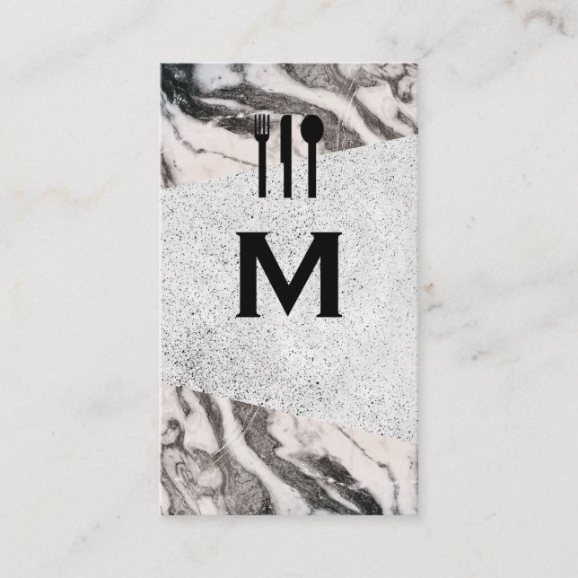 Marble and Speckled Block | Culinary Business Card (Front)