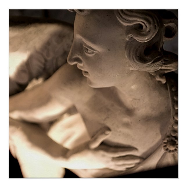 Marble Angel Sculpture Art Print (Front)