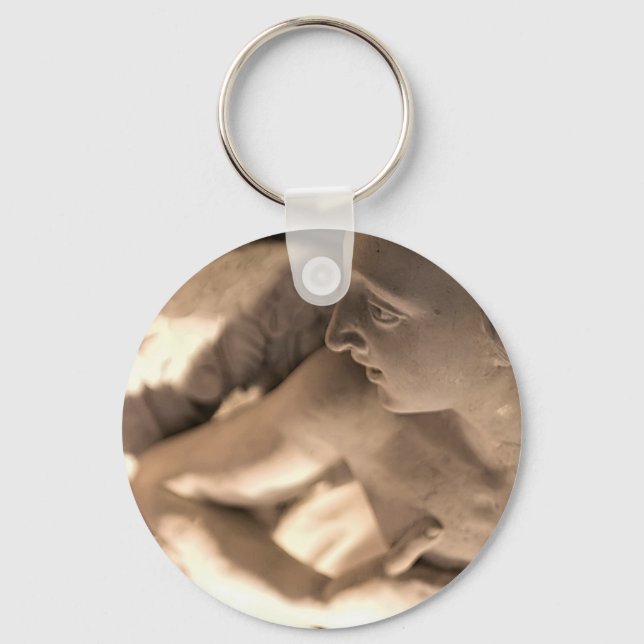 Marble Angel Sculpture Art Print Key Ring (Front)