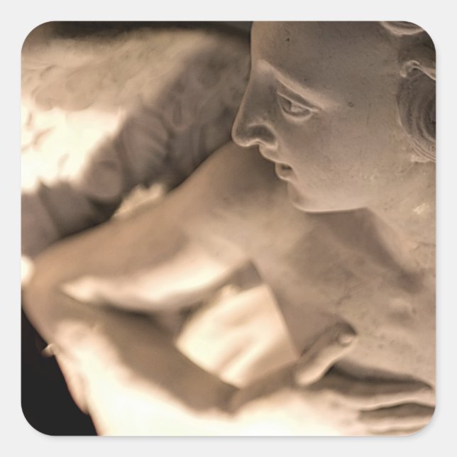 Marble Angel Sculpture Art Print Square Sticker (Front)