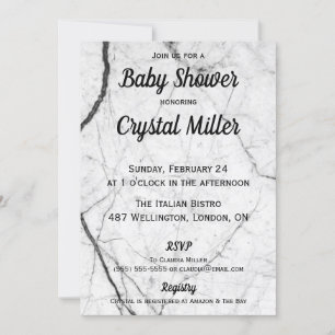 Marble Baby Shower Invitation