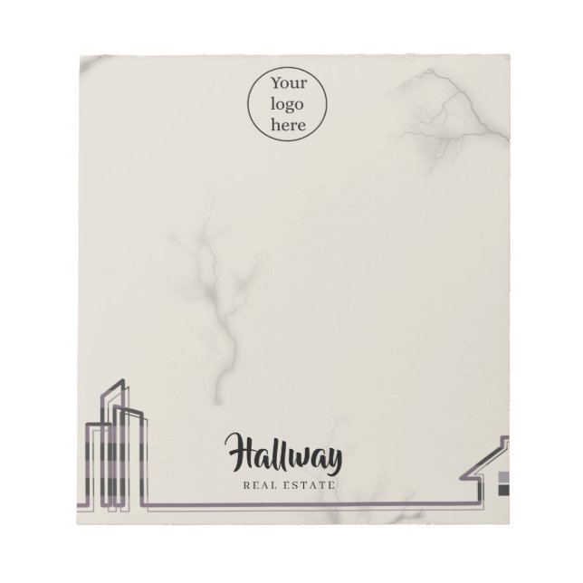 Marble Background Buildings and Houses Real Estate Notepad (Front)